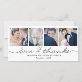 Snygg skrivning av tackkort för Bröllop - Vit Tack Kort