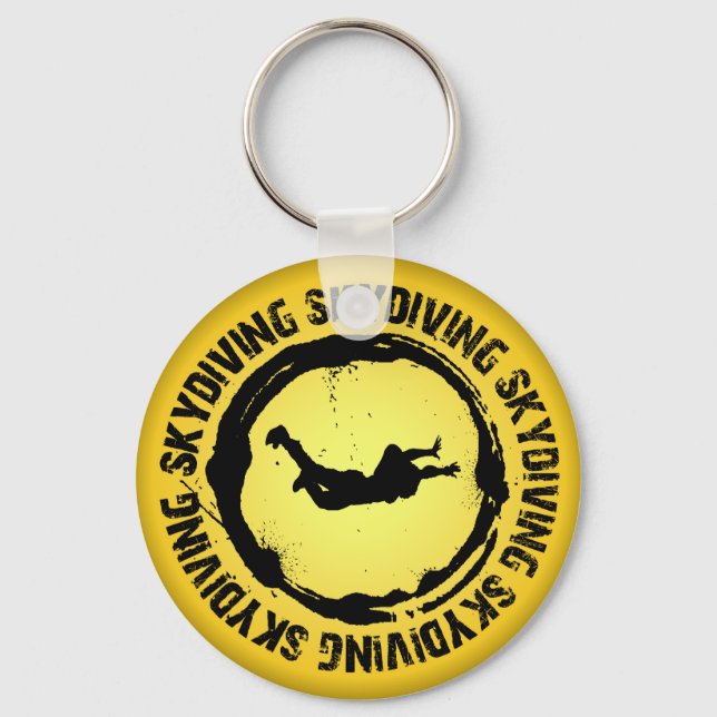 Snygg Skydiving Seal Nyckelring (Framsida)