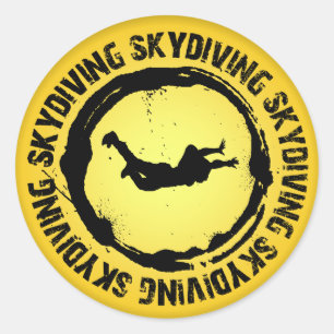 Snygg Skydiving Seal Runt Klistermärke