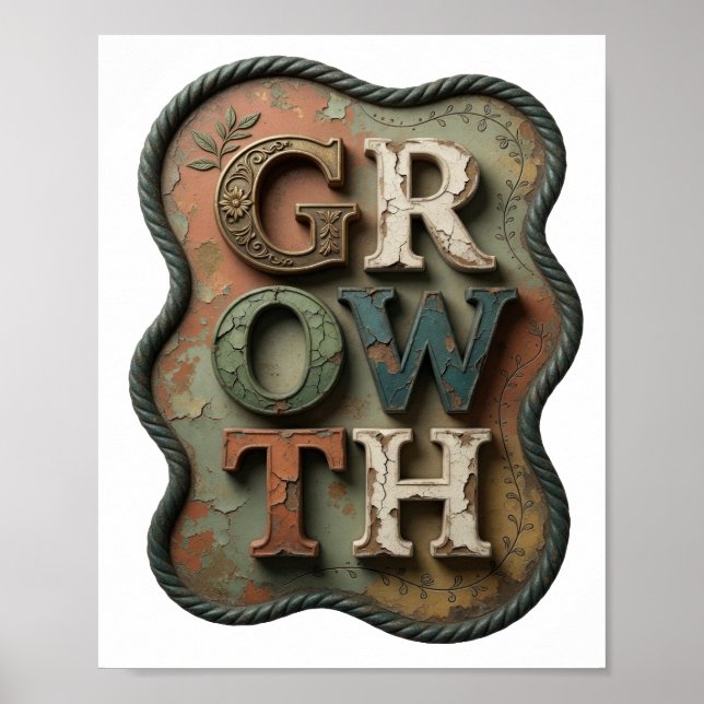 Snygg slogan design för guld GROWTH Poster (Framsidan)