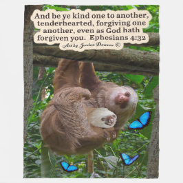 Snygg Sloth Scripture: Ephesian 4:32 Fleecefilt