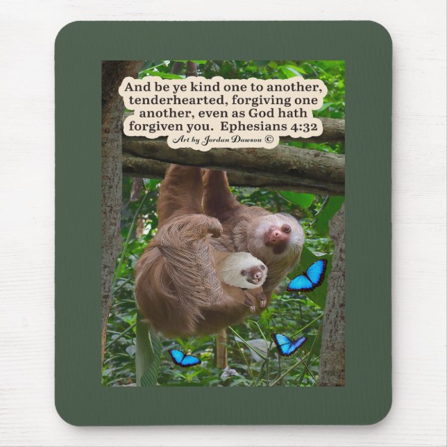 Snygg Sloth Scripture: Ephesian 4:32 Musmatta (Framsidan)