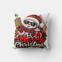 Snygg Snöman Julkudde - Mysig Present