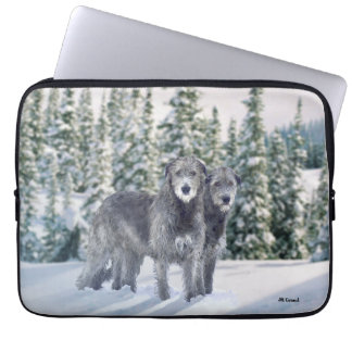 Snygg Snowy Irish Wolfhound Laptop Fodral