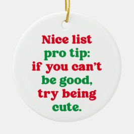 Snygg, snygg, lustigt julfoto julgransprydnad keramik