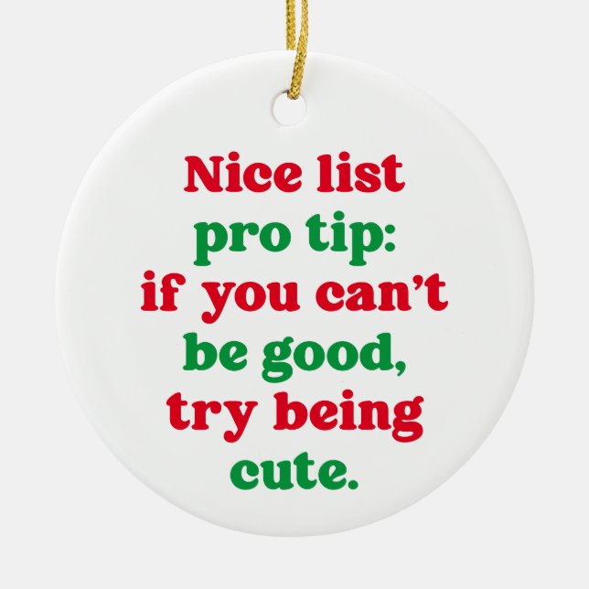 Snygg, snygg, lustigt julfoto julgransprydnad keramik (Framsidan)