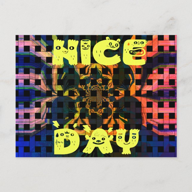 Snygg, snygg med en vektor för textutskrift på en  vykort (Framsida)