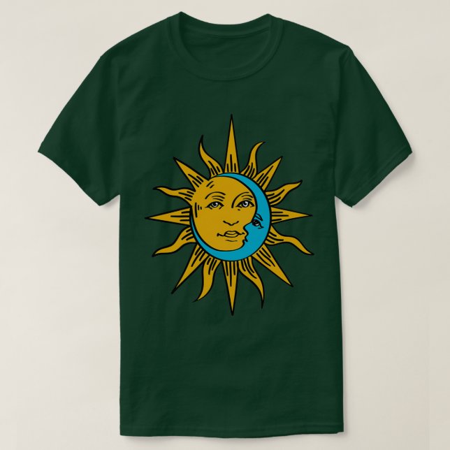 Snygg Sol och Måne Celestial Boho (2) T Shirt (Design framsida)