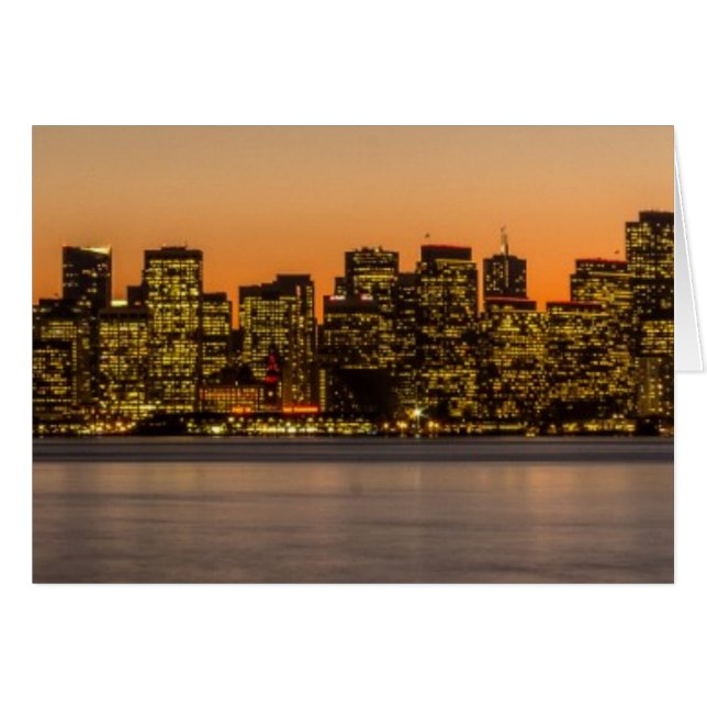 Snygg solnedgång i San Francisco Hälsningskort (Framsidan Horizontal)