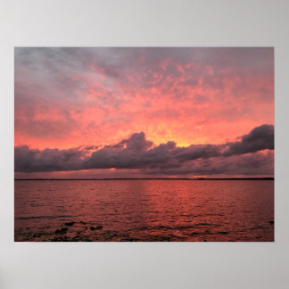 Snygg solnedgång på Sjö Eustis i centrala Florida Poster