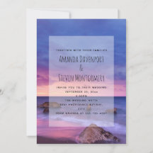 Snygg solnedgång - utformning av kustfoto Bröllop