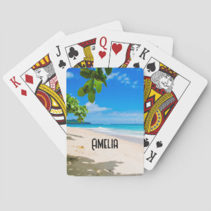 Snygg Solnys Tropical Beach Photo Casinokort