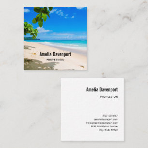 Snygg Solnys Tropical Beach Photo Fyrkantigt Visitkort
