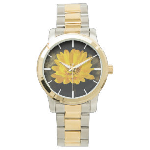 Snygg solros med Mörk Brown Background Armbandsur