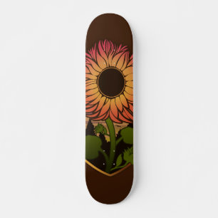 Snygg solros mini skateboard bräda 18,5 cm