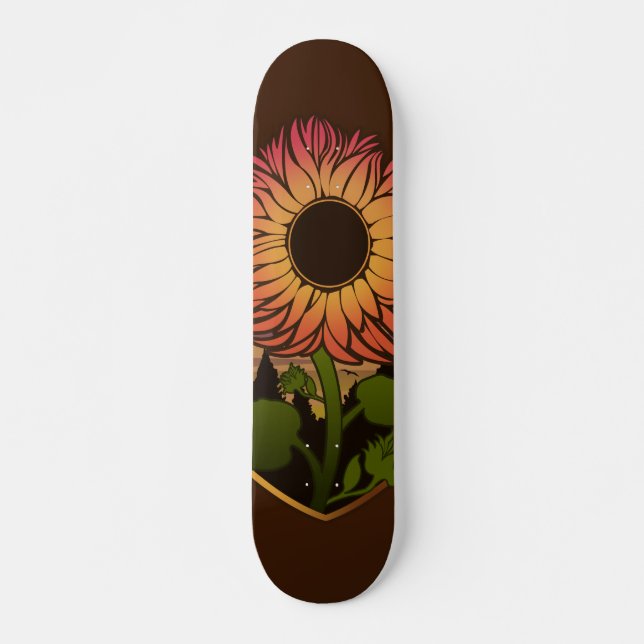 Snygg solros mini skateboard bräda 18,5 cm (Framsida)
