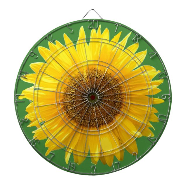 Snygg solros på Grönten Darttavla (Framsidan)