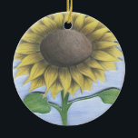 Snygg solros Teckning Julgransprydnad Keramik<br><div class="desc">Detta vackra prydnadsföremål dekoreras med en speciell solros som skapades för min bästa vän Stacy. Stacy borttappad hennes kamp mot cancer 2020. Solblommor var hennes favorit,  jag önskar bara att jag skapat det här innan hon dog bort. Baserat på en originalbild biet av © One Artsy Momma.</div>