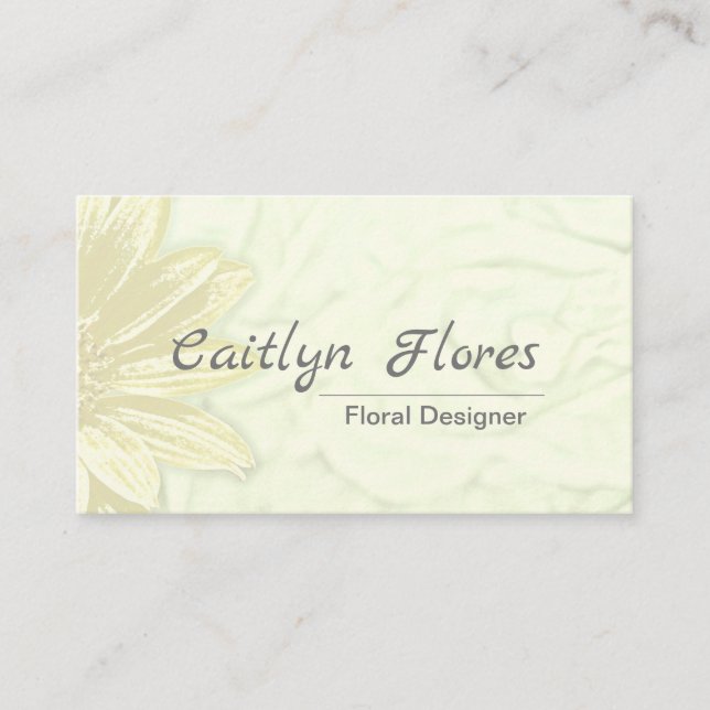 Snygg solrosdesign för Blommigten Visitkort (Framsida)