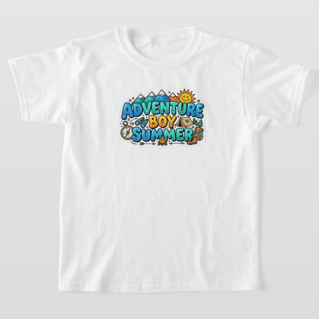 snygg sommar t-shirt design för pojkar (Laydown)