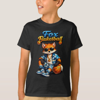 Snygg sommarbasket Fox Kids T-shirt | Söt Tro