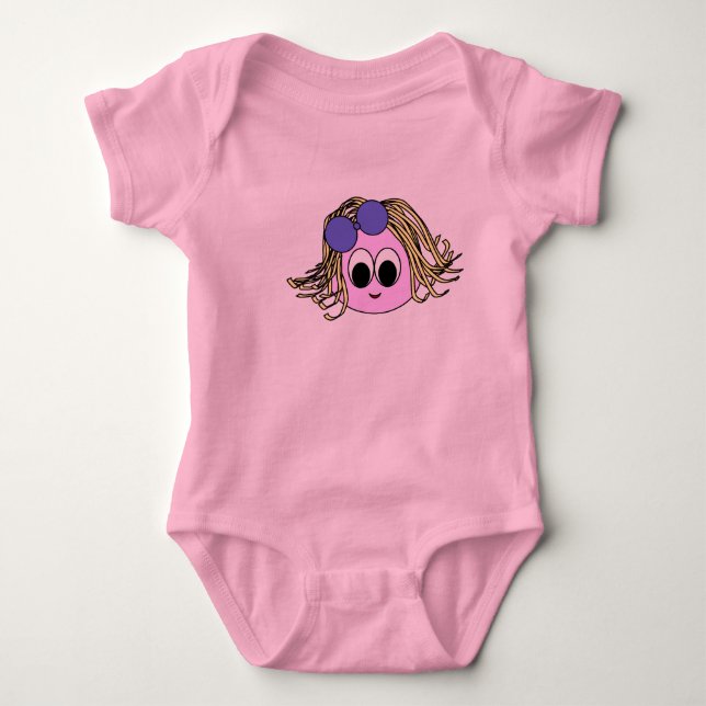 Snygg sommarblå Octopus Rosa Baby Bodysuit T Shirt (Framsida)