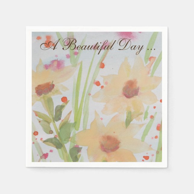 Snygg sommarGarden Party Cocktail Napkin Pappersservett (Framsidan)