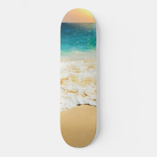 Snygg sommarklossfoto mini skateboard bräda 18,5 cm