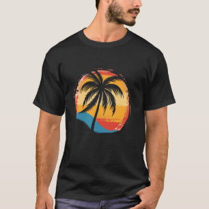 Snygg sommarsemester solnedgång palmträd t shirt