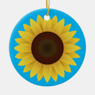Snygg sommarsolros julgransprydnad keramik