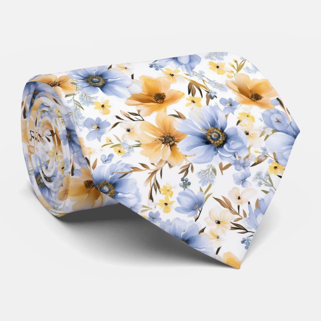 Snygg sommartid Blommigt Neck Tie Slips (Rullad)