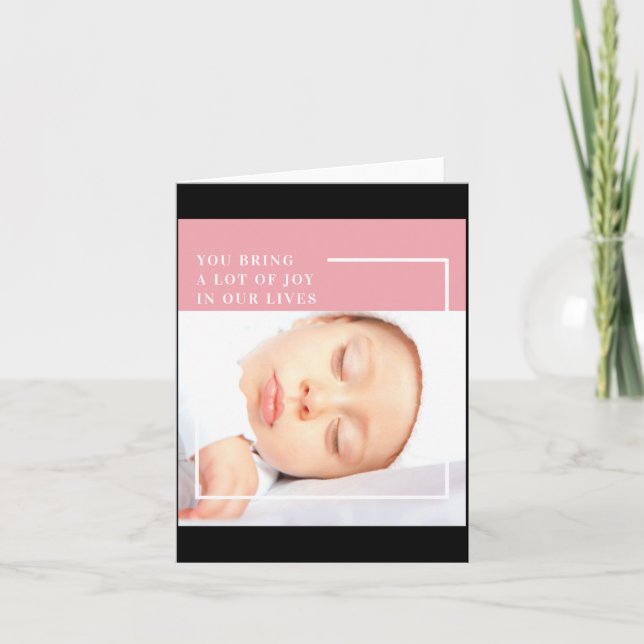 Snygg söt babyfoto Nk vit Citat  Kort (Framsida)