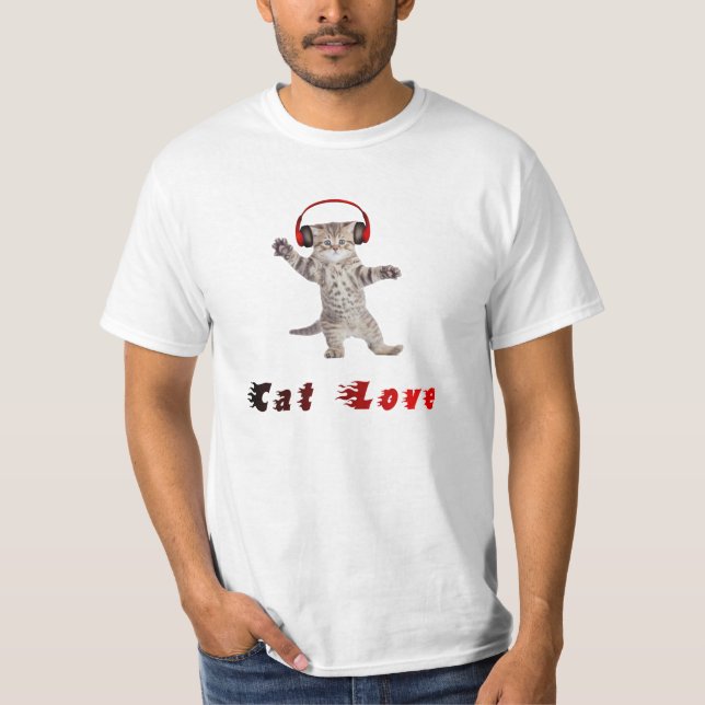Snygg söt coola rolig katt 19. t shirt (Framsida)