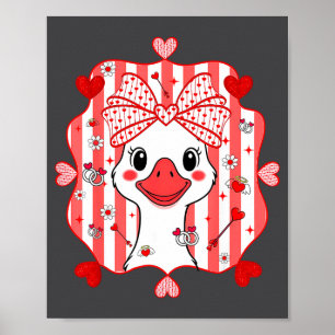 Snygg söt gås Coquette Bow Alla hjärtans dag Kvinn Poster