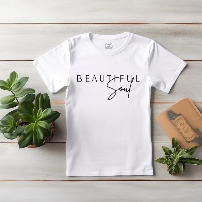 Snygg Soul Typography, Anpassningsbar T-shirt Wome (Beautiful Soul, Modern Simple Typography)