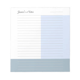 Snygg specialdesignad modern blå stålgrå kantlinje anteckningsblock