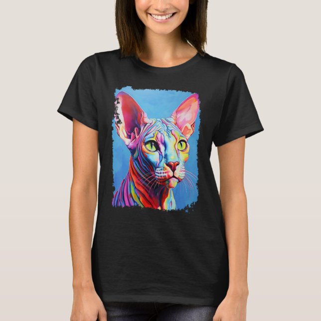 Snygg Sphynx Hårfri Katt T Shirt (Framsida)