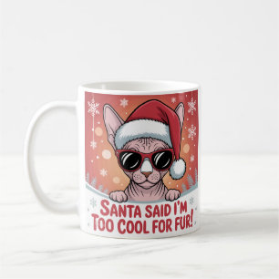 Snygg Sphynx Katt Jul Santa Design Kaffemugg