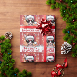 Snygg Sphynx Katt Jul Santa Design Presentpapper