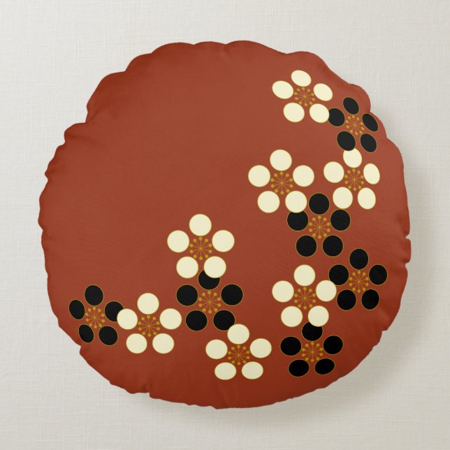 Snygg Springtime Japansk Cherry-Blommar Rund Kudde (Framsidan)