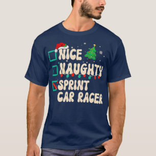 Snygg Sprint Car Racer Julafton List Santa Clau T Shirt