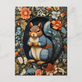 Snygg Squirrel William Morris Inspired Vykort