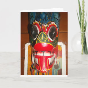 Snygg srilankesisk traditionell brandmaskkonst kort