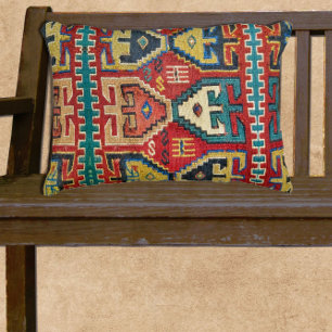 Snygg stambaserad antikk Kilim Carpet Design Prydnadskudde
