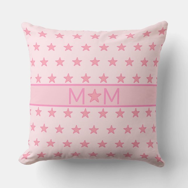 Snygg Star Mamma & Star Mönster på Rosa Kudde (Framsida)