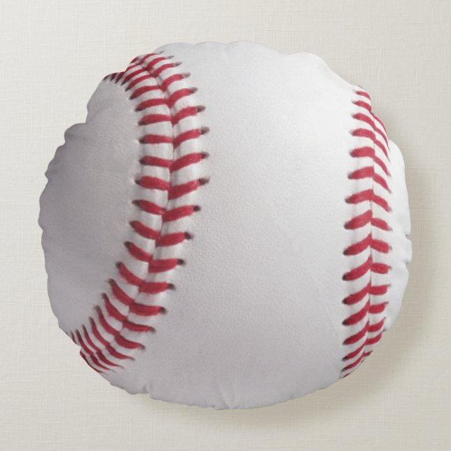 Snygg Stilren Baseboll Sport Boll Textur Mönster Rund Kudde (Framsidan)