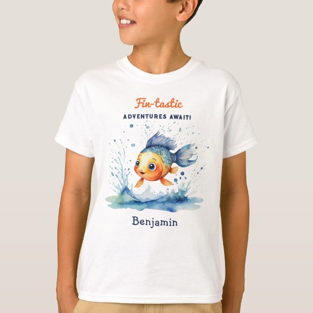 Snygg Stilren Hoppande Fisk Personlig T Shirt (Framsida)