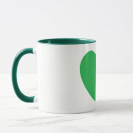 Snygg stor Grönt Hjärtdesign kaffe Mugg