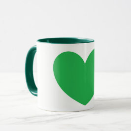 Snygg stor Grönt Hjärtdesign kaffe Mugg