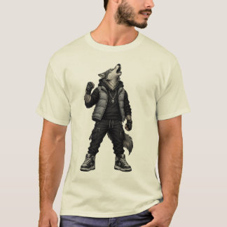 Snygg Streetwear Varg Grafisk T-Shirt | Urban Anim